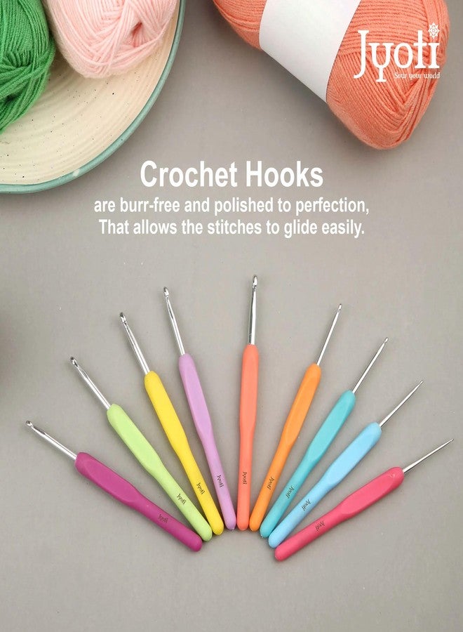 Jyoti Crochet Hook Aluminium with Plastic Handle for Wool Work, Hand Knitted Sewing DIY Craft Weaving Needle, Ideal for Sweaters, Purses, Scarves, Hats, # 15701 (6"/15cm of Size 9 to 12) - Image 3